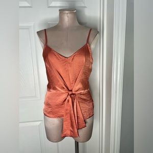 Hutch Satin Cami Tie Front Top Sz S